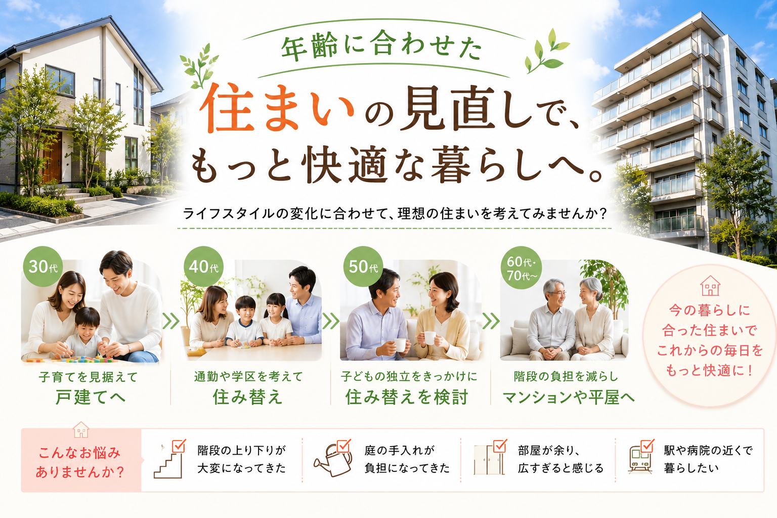 【草加市】年齢に合わせた住まいの見直し｜住み替え・リフォーム選び方