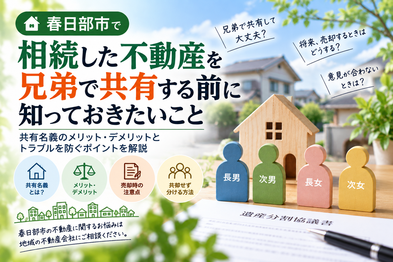 春日部市で相続した不動産を兄弟で共有する前に知っておきたいこと