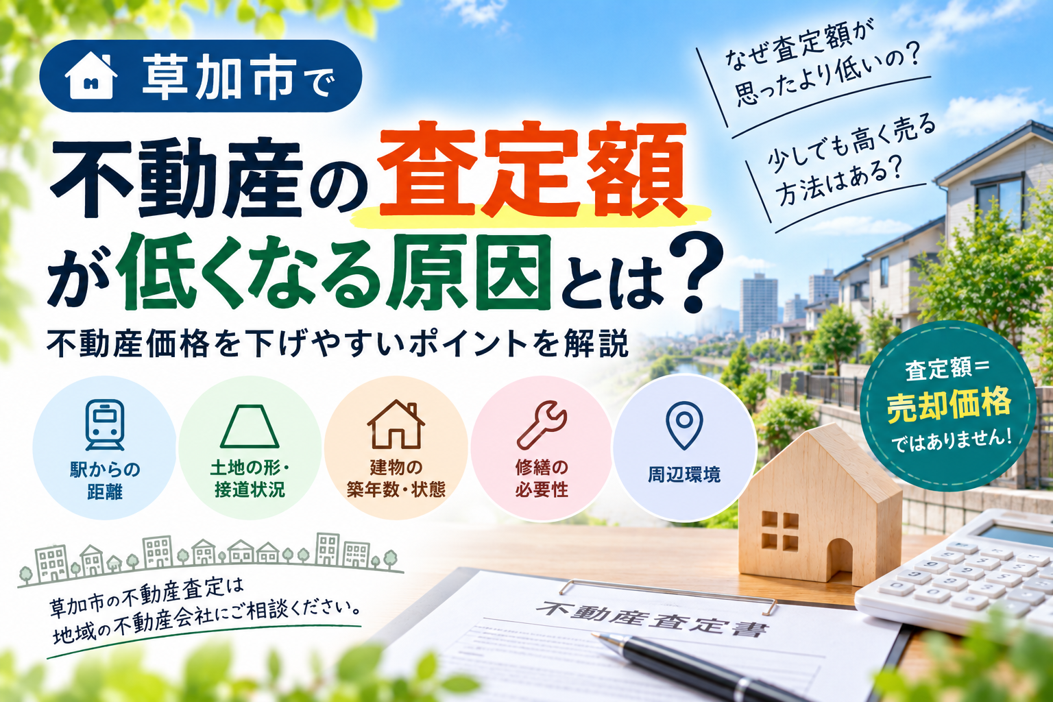 草加市で査定額が低くなる原因とは？不動産価値を下げやすいポイント